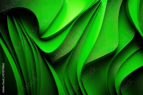 Abstract green background with fractals elements generative ai