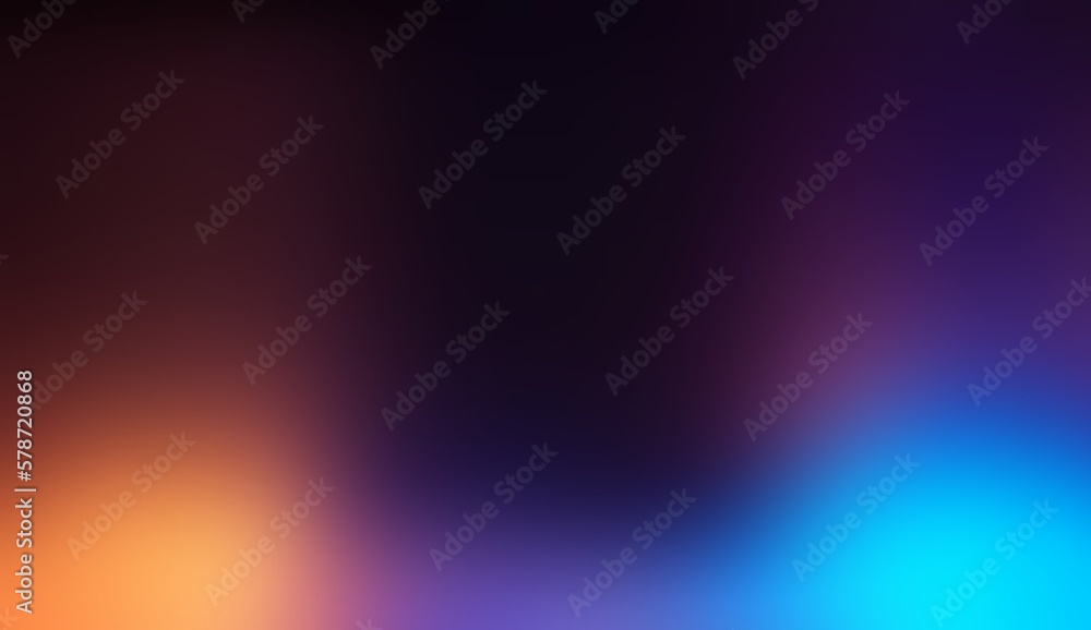 Empty black background is highlighted from below with yellow and blue lights. Abstract graphic. Empty black background is highlighted from below with yellow and blue lights. Abstract graphic.