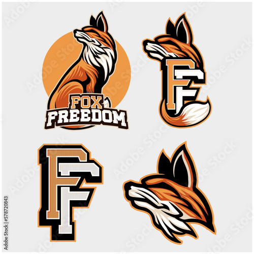 Fototapeta Naklejka Na Ścianę i Meble -  Fox Mascot Logo Design Template