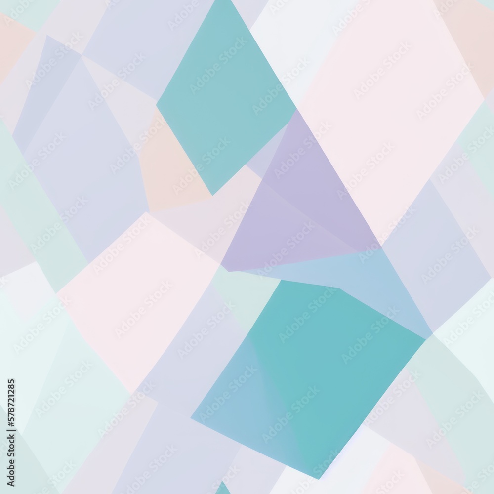 Fototapeta premium Abstract geometric seamless pattern featuring graphic design cubes, with a seamless background in pale colors, generative ai