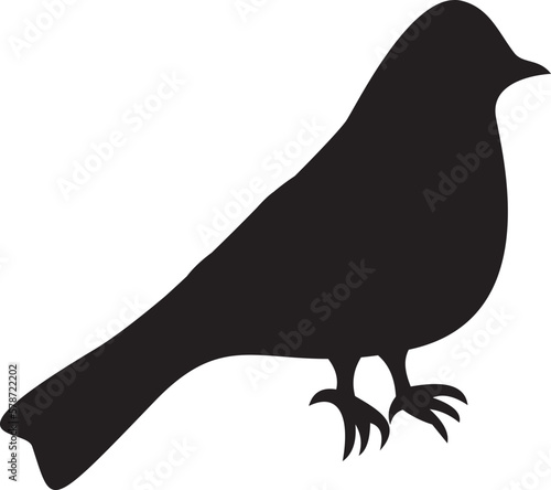 The silhouette of the bird is black. Vector file for designs.