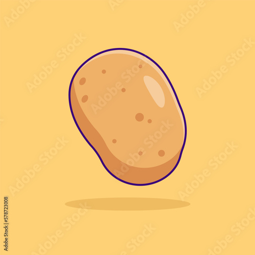 Free vector potato vegetable cartoon vector icon illustration vegetable icon concept isolated 
