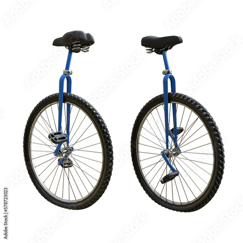 3d rendering unicycle sport equipment one wheel bicycle perspective view photo