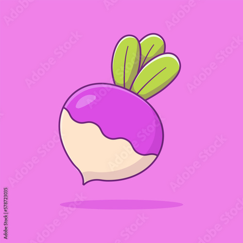 Free vector turnip vegetable cartoon vector icon illustration vegetable icon concept isolated 
