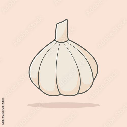 Free vector garlic vegetable cartoon vector icon illustration vegetable icon concept isolated 