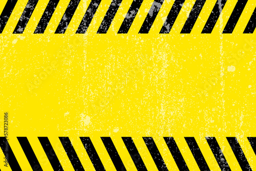 Black and yellow warning line striped rectangular background, warning to be careful of the potential danger vector template sign border
