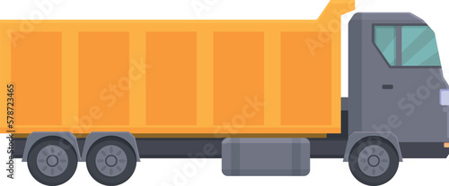 Lorry truck icon cartoon vector. Dumper truck. Building unload