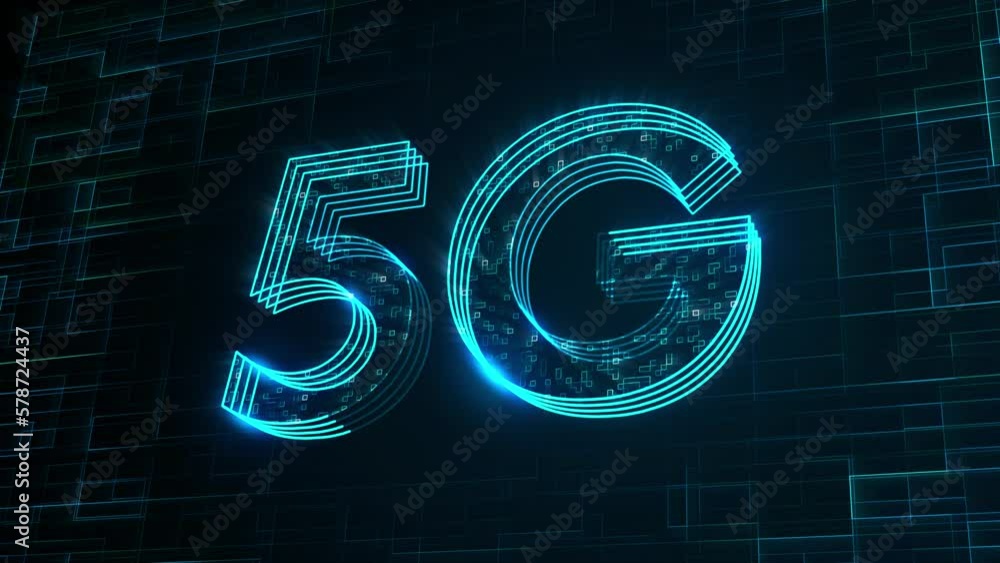 Futuristic Bluish Green 3D Perspective Motion View 5G Lettering Lines With Square Dots Fractal Digital Technology, 6-16 Sec Seamless Loop Futuristic Bluish Green 3D Perspective Motion View 5G Lettering Lines With Square Dots Fractal Digital Technology, 6-16 Sec Seamless Loop