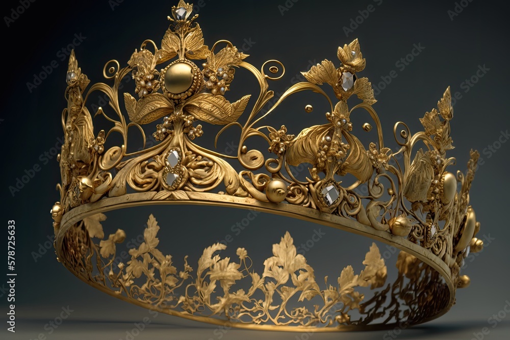 golden tiara worn by kings. Generative AI golden tiara worn by kings. Generative AI