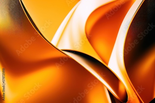 Abstract orange background with fractals elements, generative ai