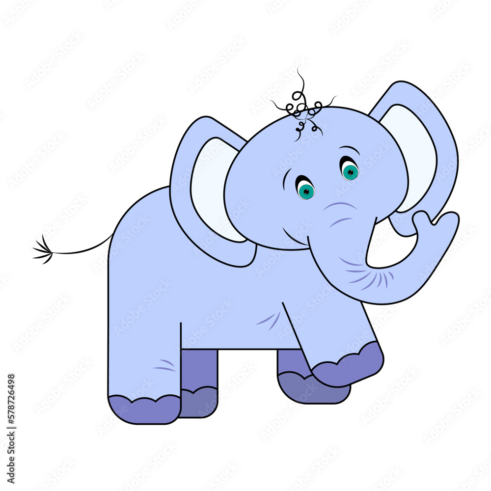 Obraz premium little baby elephant funny picture vector image elephant cartoon illustration