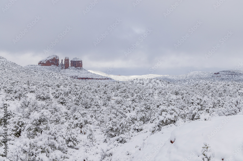Snow Covered Landscape in Sedona Arizona in Winter Snow Covered Landscape in Sedona Arizona in Winter