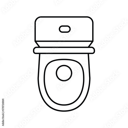 toilet top view line icon vector illustration