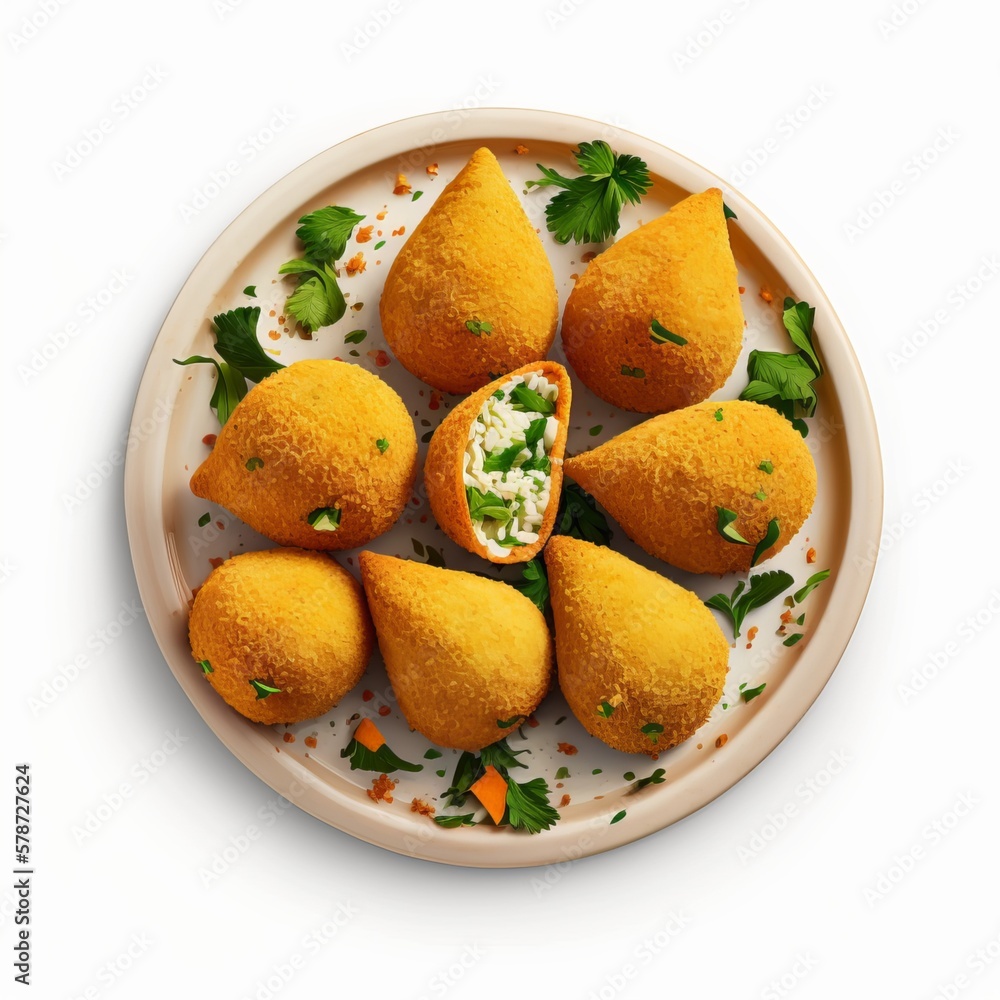 Coxinha: A Delicious Brazilian Street Food. AI Generative.