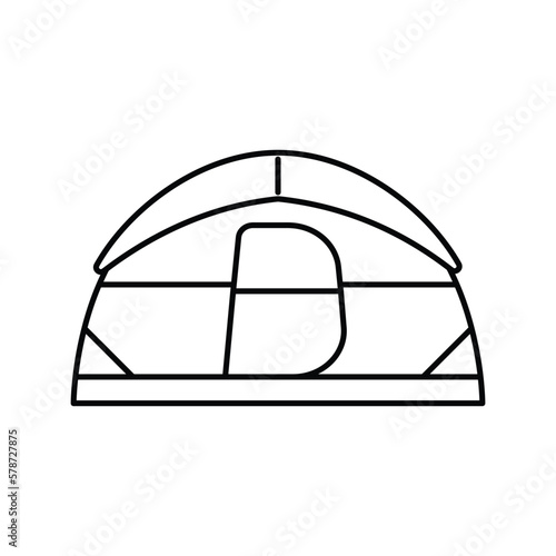 canvas tent vacation line icon vector illustration