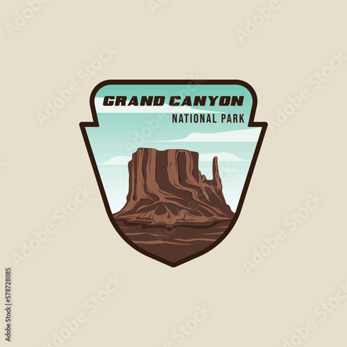 grand canyon emblem vector illustration template graphic design. sign or symbol national park sticker path for business travel