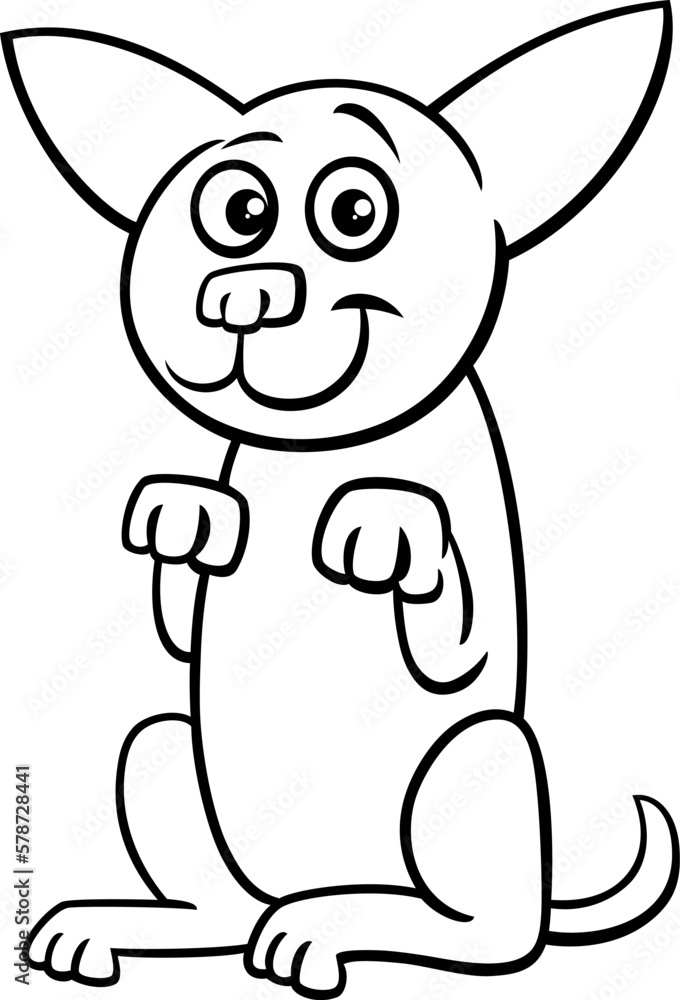 Fototapeta premium cartoon playful dog character doing a trick coloring page