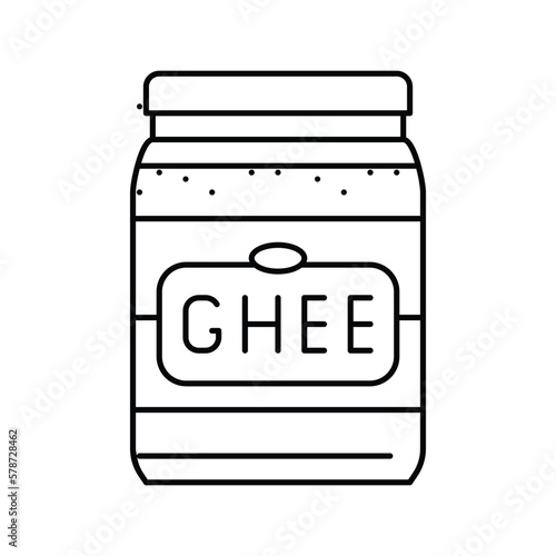 ghee milk product dairy line icon vector illustration