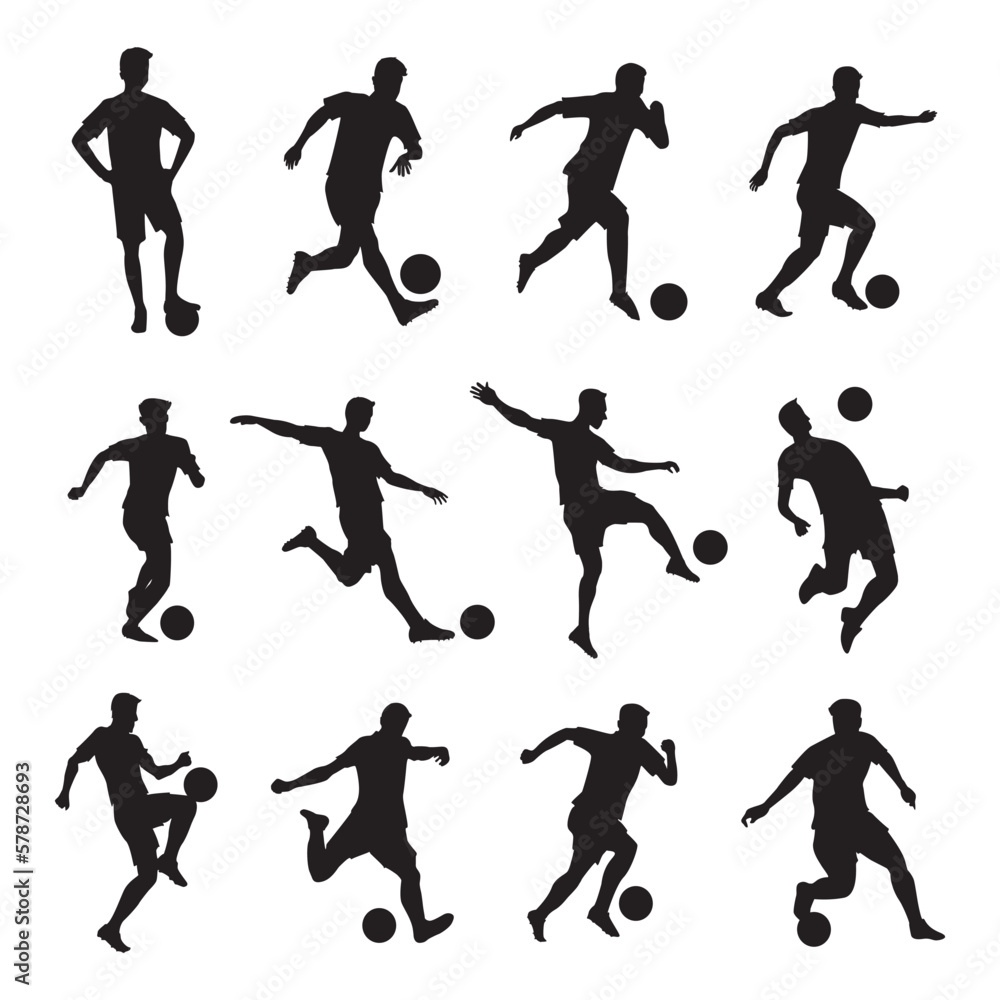 custom made wallpaper toronto digitalfootball vector collection in silhouette style with different styles and shapes, running football silhouette vector isolated on white background