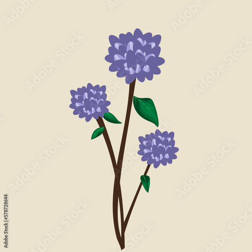 bouquet of blue flowers vector illustration element