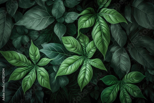Green leaves Natural fresh background Generative AI © premyuda