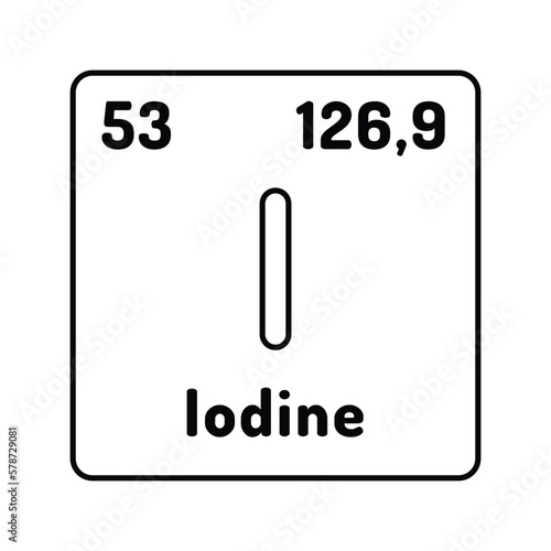 iodine chemical element line icon vector illustration