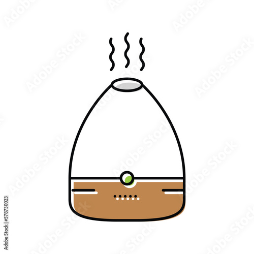 essential oil diffuser bedroom interior color icon vector illustration