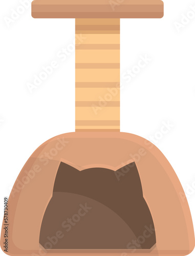 Cat post icon cartoon vector. Pet tower. Tree scratch