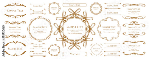 エレガントなフレーム。デザインテンプレート。ゴージャスな額のセット。