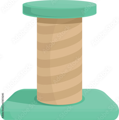 Green tower scratch icon cartoon vector. Cat post. Tree furniture