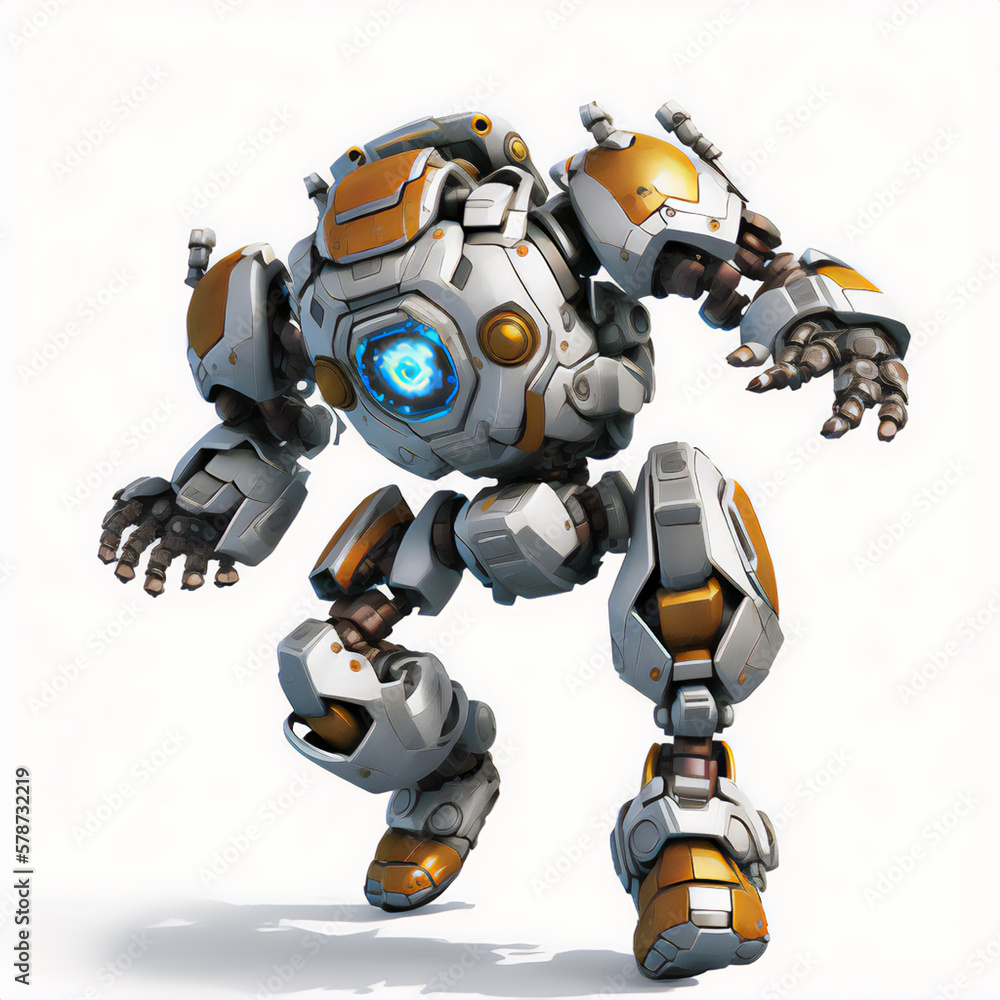 A dynamic illustration of a robot jumping on the spot A dynamic illustration of a robot jumping on the spot