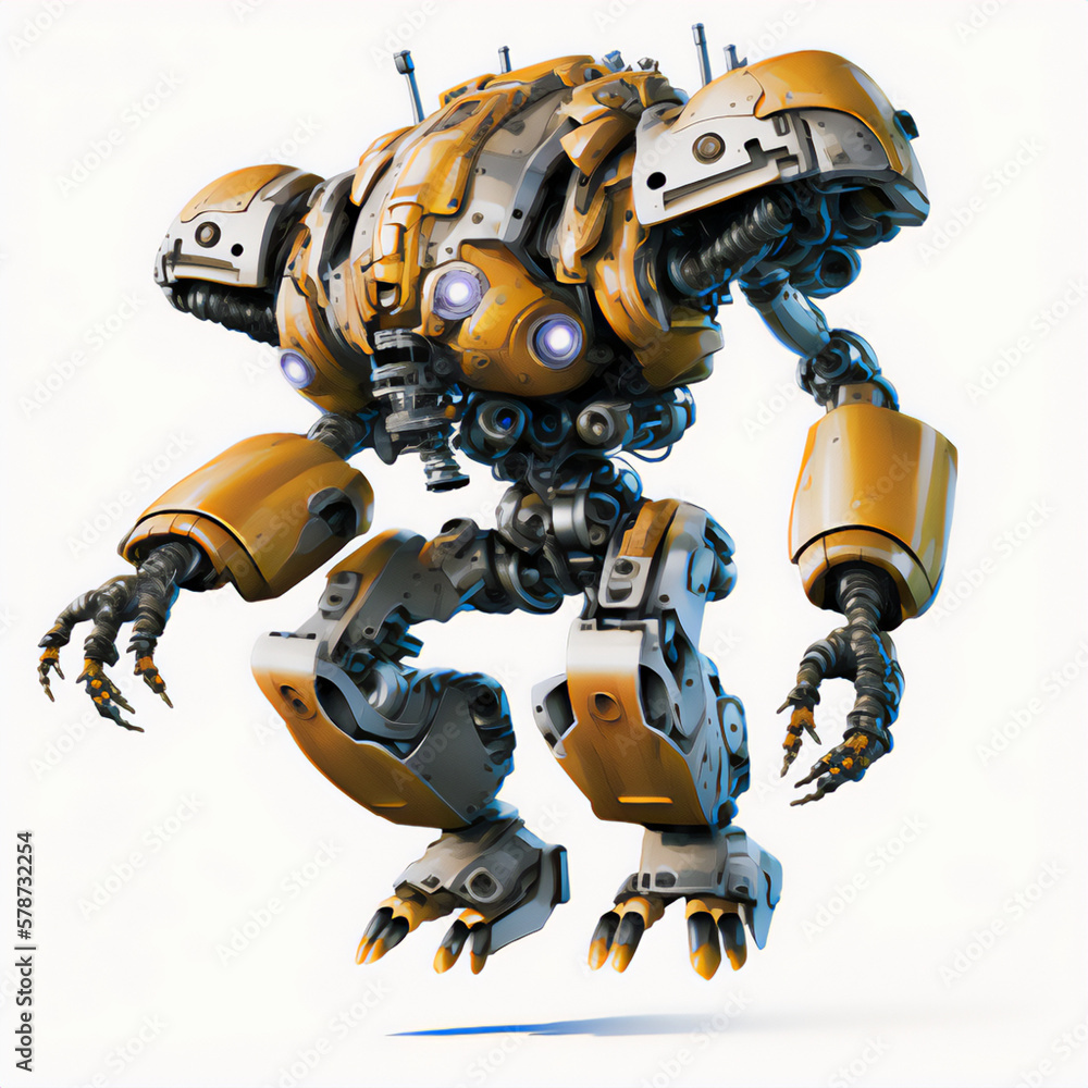 An exciting rendering of a robot mid-jump