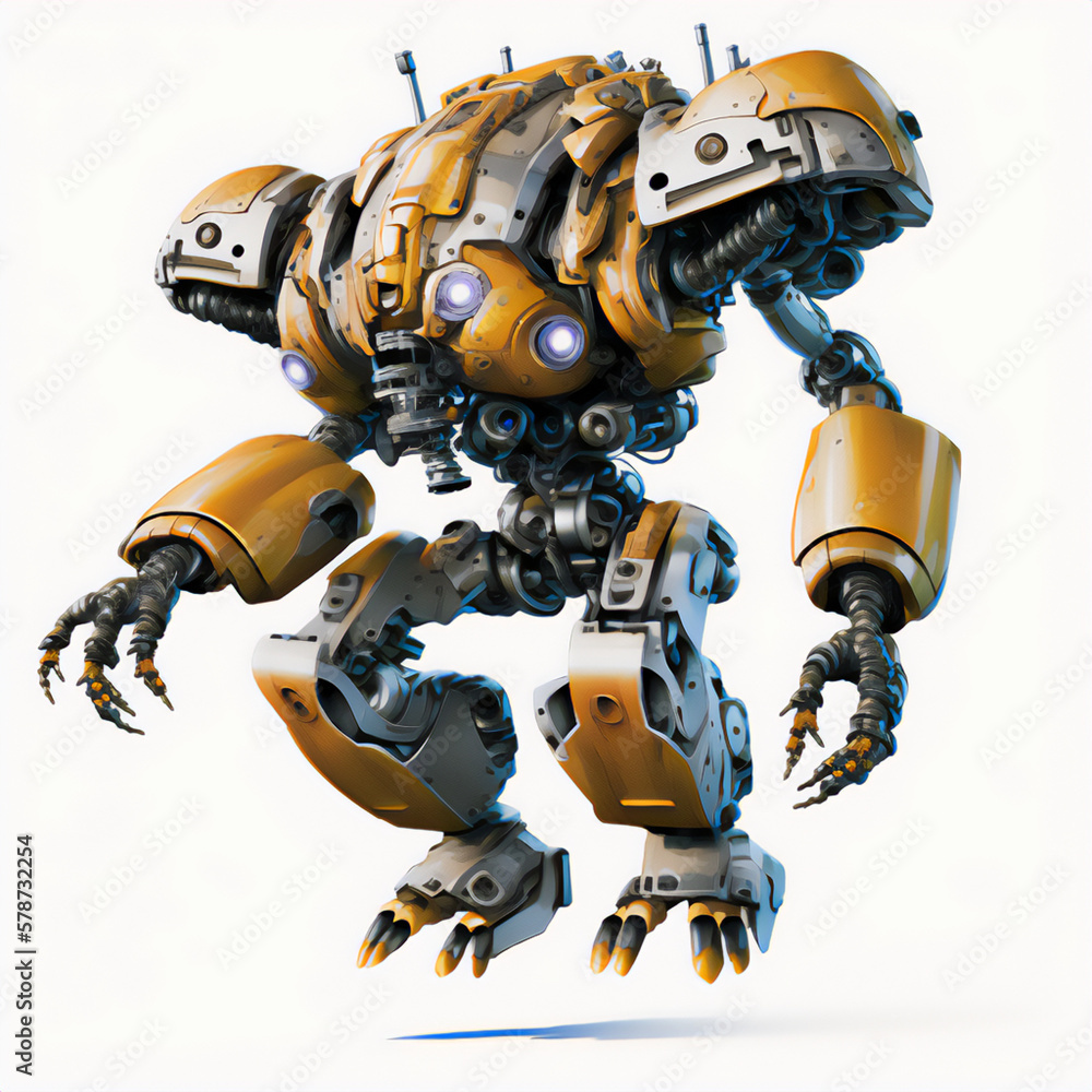 An exciting rendering of a robot mid-jump An exciting rendering of a robot mid-jump