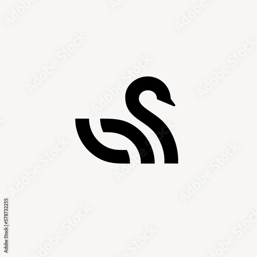 Swan Minimalist Line Logo Design