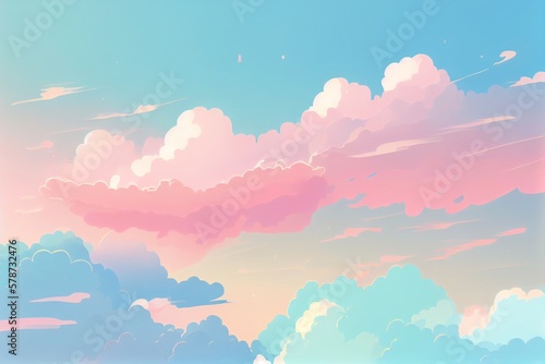 Pastel Color Of Sky Background. Illustration Graphic Design. Generative AI