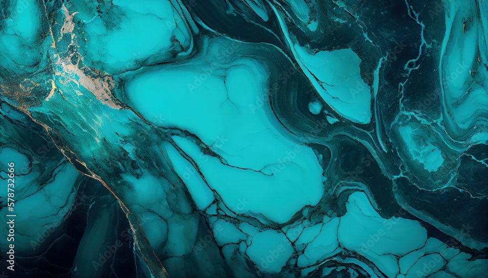 Obraz premium Teal gold marble abstrack background with gold vains and cracks