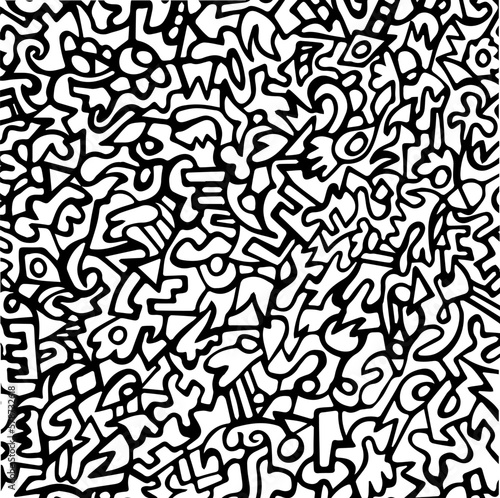 Vector illustration. hand drawn doodle style. black and white pattern