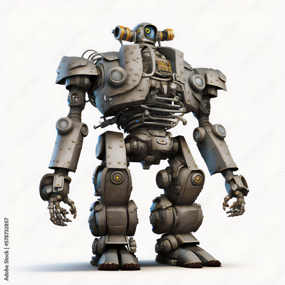 A robotic figure standing resolute, inspiring you to stay the course A robotic figure standing resolute, inspiring you to stay the course