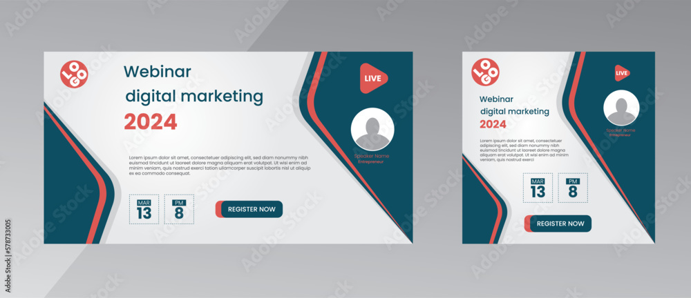 modern design template of a webinar event - Business Conference live