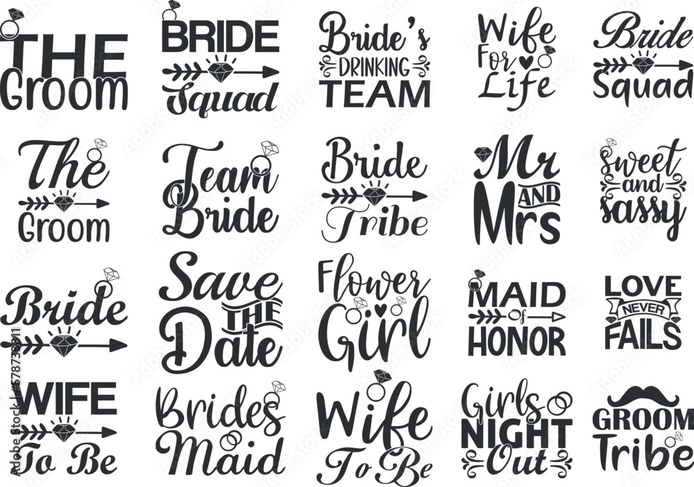 Fototapeta premium Bride SVG Design Bundle vol 3