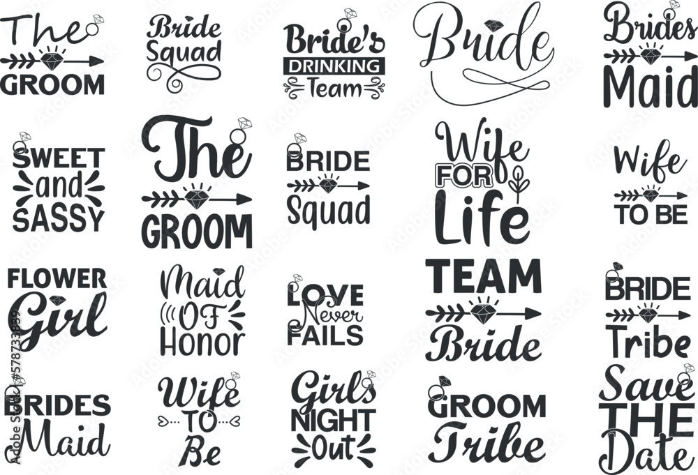 Fototapeta premium Bride SVG Design Bundle 