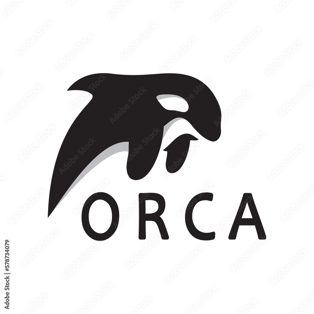 Simple orca whale animal illustration logo creative design, killer whale, underwater animal. Logo for business, identity and branding,badge,conservation,ecology concept,sea animal protection,vector Simple orca whale animal illustration logo creative design, killer whale, underwater animal. Logo for business, identity and branding,badge,conservation,ecology concept,sea animal protection,vector