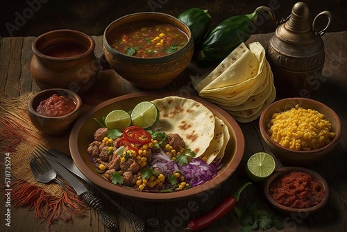 Delicious Mexican Tacos: Bold Flavors and Vibrant Colors. AI Generative.