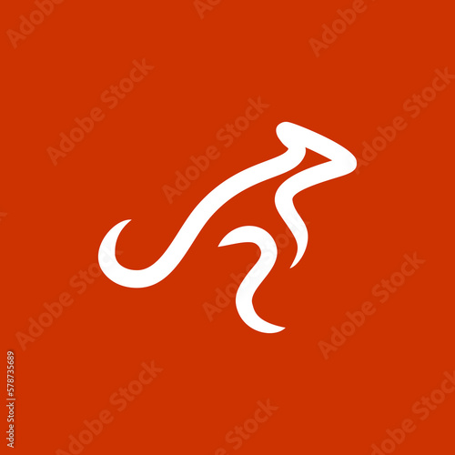 kangaroo simple line icon logo vector design, modern abstract logo pictogram design of wallaby