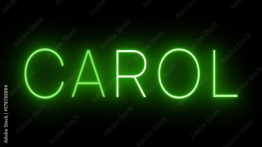 Flickering green retro style neon sign glowing against a black background Flickering green retro style neon sign glowing against a black background