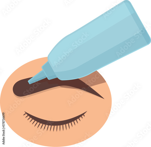 Draw brow icon cartoon vector. Makeup brush. Facial care