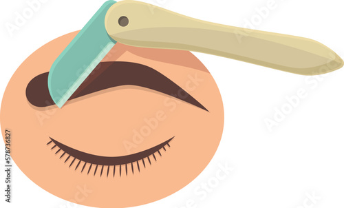 Eye brow cut icon cartoon vector. Makeup brush. Art facial