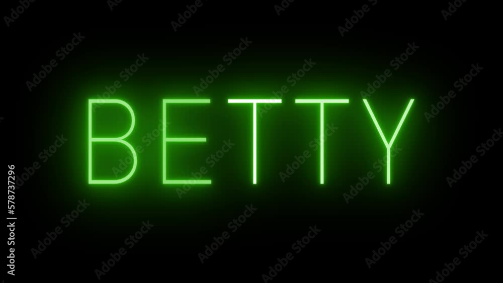 Flickering green retro style neon sign glowing against a black background Flickering green retro style neon sign glowing against a black background