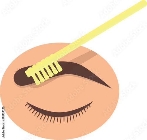 Brush brow icon cartoon vector. Eye makeup. Face art