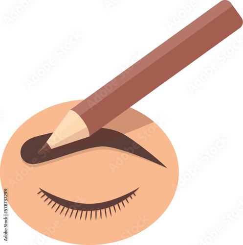 Pencil brow art icon cartoon vector. Eye makeup. Woman beauty